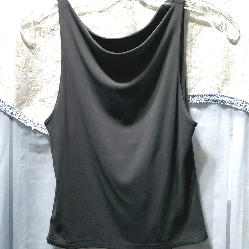 HOT SPICE DRAPE TANK ACETATE/LYCRA SZ M